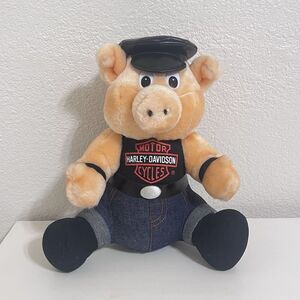 Vintage Play By Play Harley Davidson Motorcycles Pig Hog Plush Stuffed Toy 1998